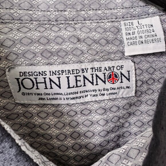 NWT Bag One Arts Men’s Long Sleeve John Lennon Inspired Instant Karma Shirt - Picture 6 of 9
